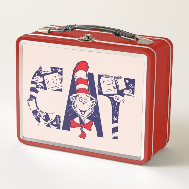 Cat In the Hat | Cat Face Text Metal Lunch Box (Front)