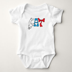 Cat In the Hat   Cat Text Baby Bodysuit
