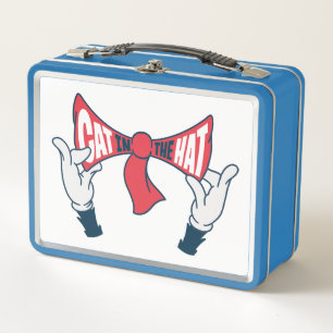 Cat In the Hat   Cat Text Bow Tie Metal Lunch Box