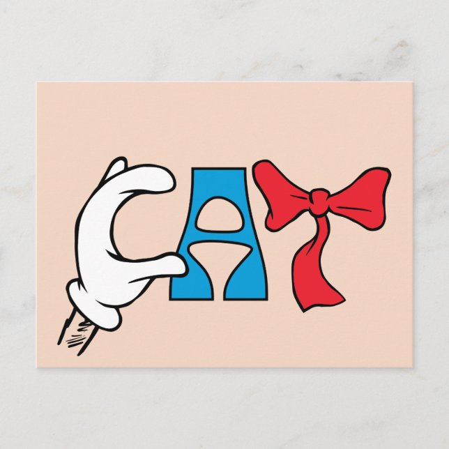 Cat In the Hat | Cat Text Postcard (Front)