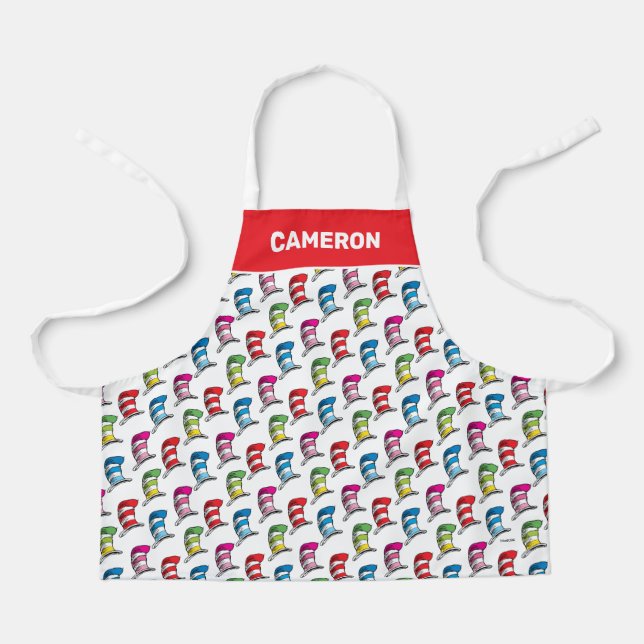 Cat In The Hat Colourful Hat Pattern Apron (Front)