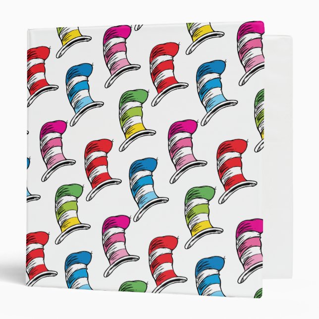 Cat In The Hat Colourful Hat Pattern Binder (Front/Inside)
