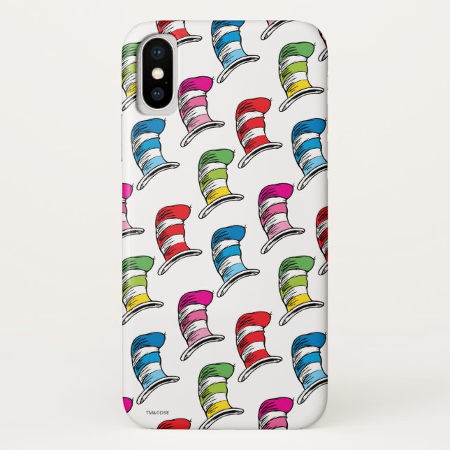 Cat In The Hat Colourful Hat Pattern Case-Mate iPhone Case (Back)