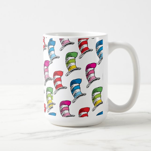 Cat In The Hat Colourful Hat Pattern Coffee Mug (Right)