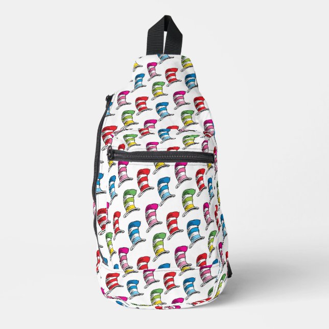 Cat In The Hat Colourful Hat Pattern Sling Bag (Front)