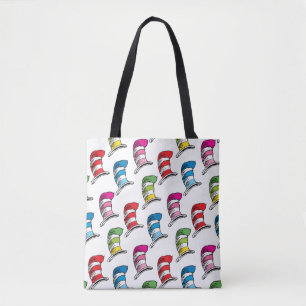 Cat In The Hat Colourful Hat Pattern Tote Bag