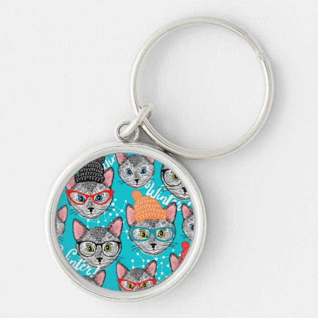 Cat in the hat keychain (Front)
