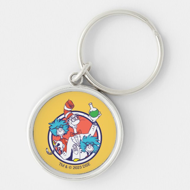 Cat in the Hat & Lab Tech One Lab Tech Two Keychain (Front)