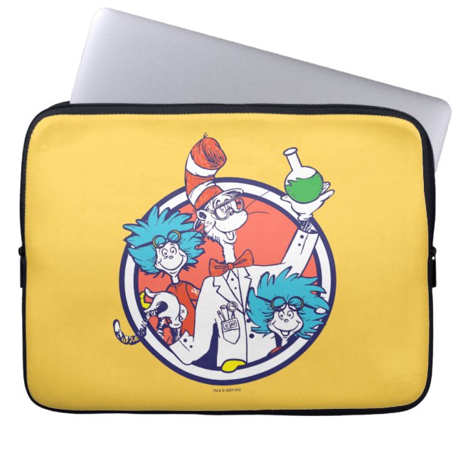 Cat in the Hat & Lab Tech One Lab Tech Two Laptop Sleeve (Front)