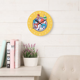 Cat in the Hat & Lab Tech One Lab Tech Two Large Clock
