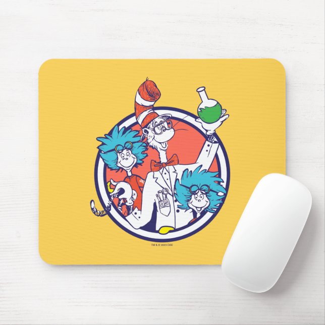 Cat in the Hat & Lab Tech One Lab Tech Two Mouse Pad (With Mouse)
