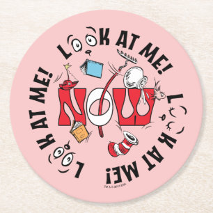 Cat In the Hat   Look At Me! Look At Me! Round Paper Coaster