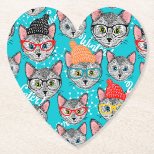 Cat in the hat paper coaster