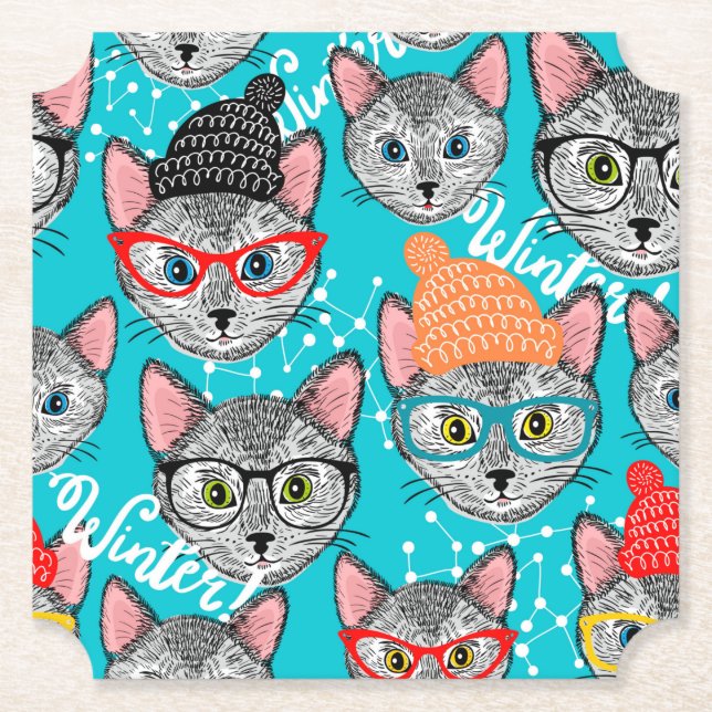 Cat in the hat paper coaster (Front)