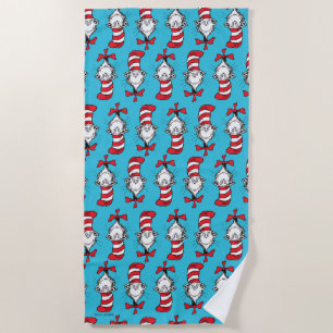 Cat In The Hat Pattern Beach Towel