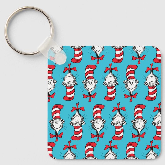 Cat In The Hat Pattern Keychain (Front)