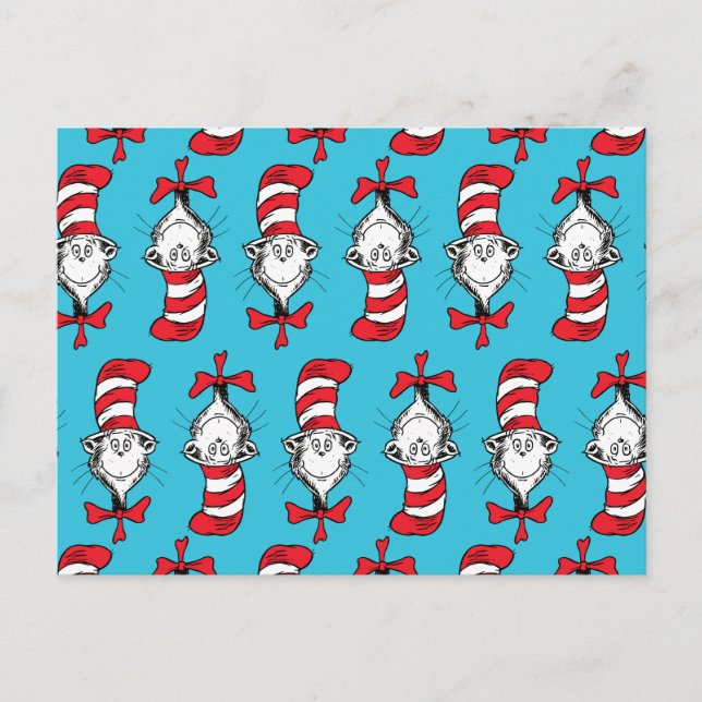 Cat In The Hat Pattern Postcard (Front)