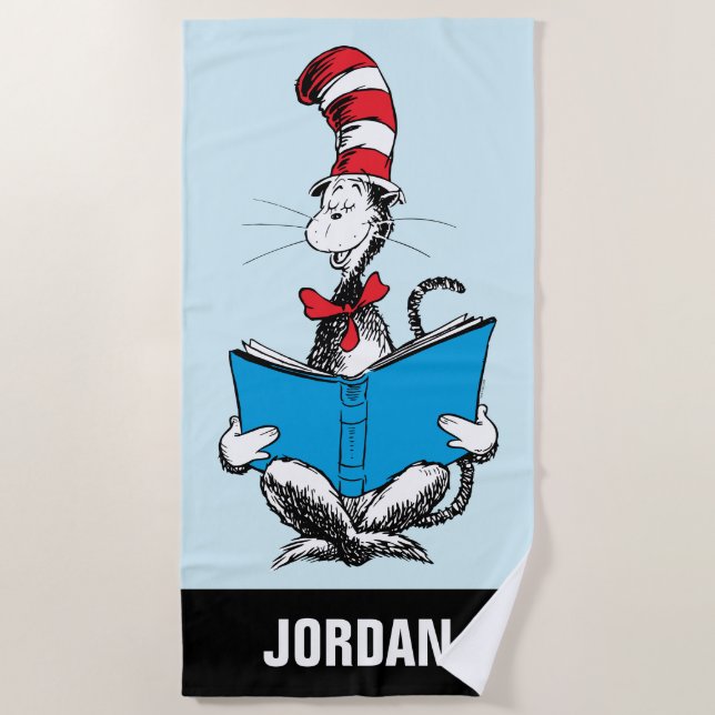 Cat in the Hat Reading Beach Towel (Front)