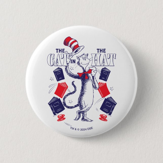 Cat In the Hat | Reading Books 2 Inch Round Button (Front)