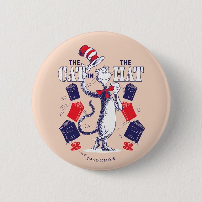 Cat In the Hat | Reading Books 2 Inch Round Button (Front)