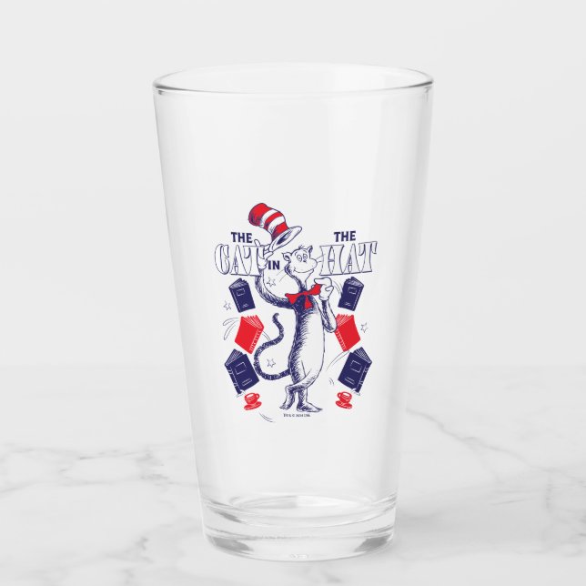 Cat In the Hat | Reading Books Glass (Front)