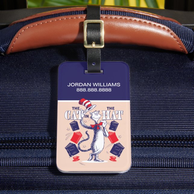 Cat In the Hat | Reading Books Luggage Tag (Front Insitu 2)