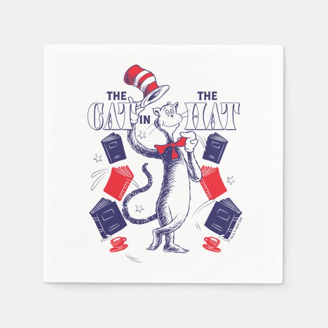Cat In the Hat | Reading Books Napkin (Front)