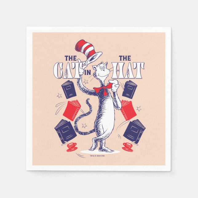 Cat In the Hat | Reading Books Napkin (Front)