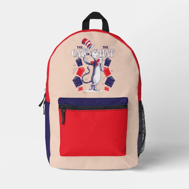 Cat In the Hat | Reading Books Printed Backpack (Front)