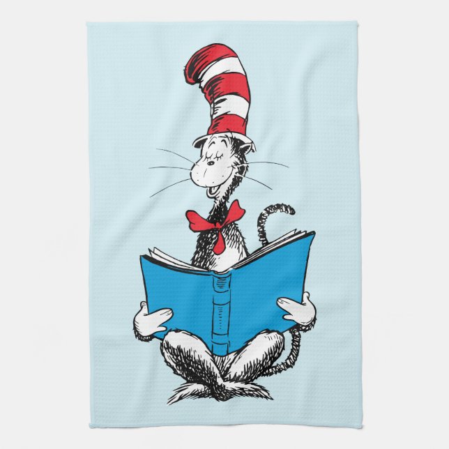Cat in the Hat Reading Kitchen Towel (Vertical)