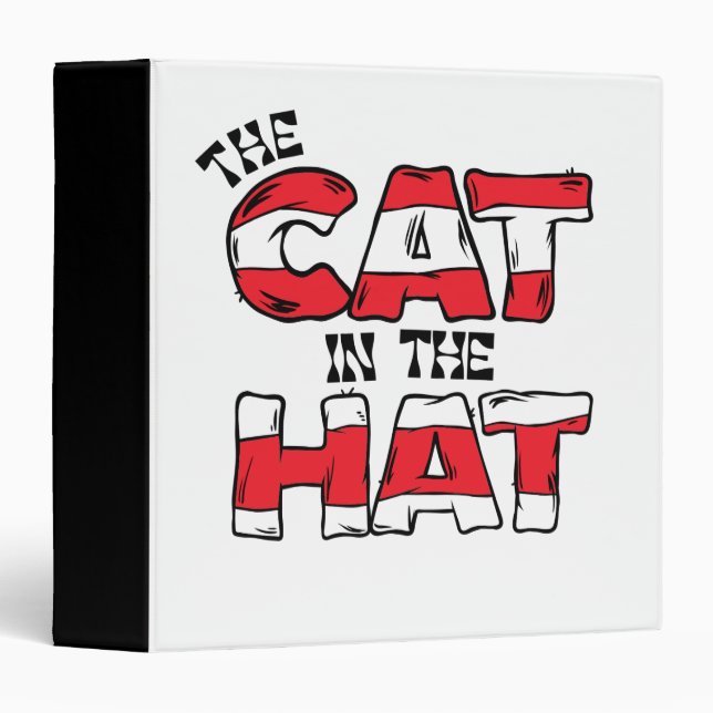 Cat In the Hat | Red & White Striped Text Binder (Front/Spine)