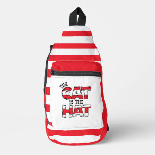 Cat In the Hat Red & White Striped Text Sling Bag