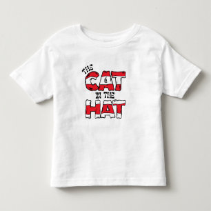 Cat In the Hat   Red & White Striped Text Toddler T-shirt