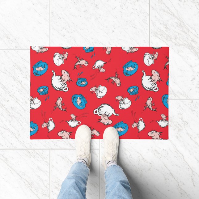 Cat In The Hat | The Fish Red Pattern Doormat (Indoor)