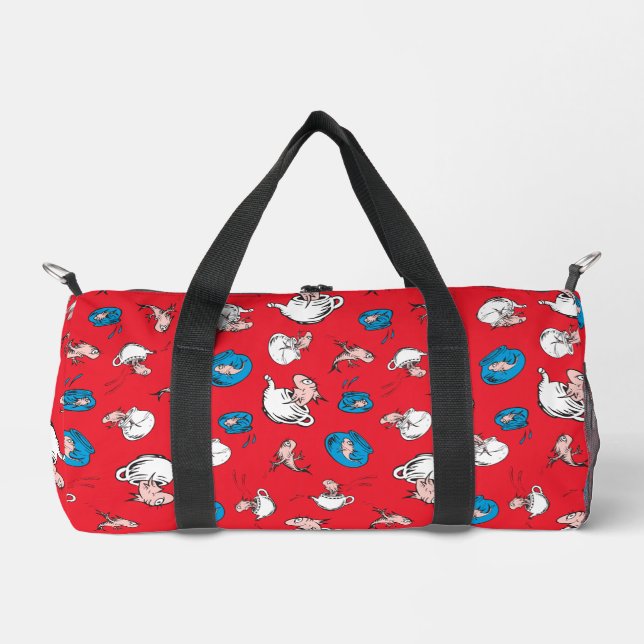 Cat In The Hat | The Fish Red Pattern Duffle Bag (Front)