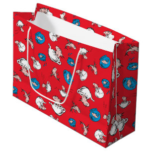 Cat In The Hat   The Fish Red Pattern Large Gift Bag