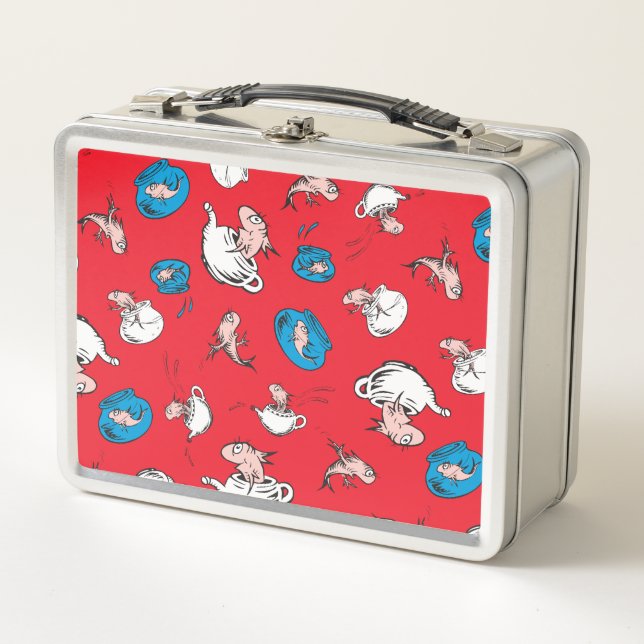Cat In The Hat | The Fish Red Pattern Metal Lunch Box (Front)
