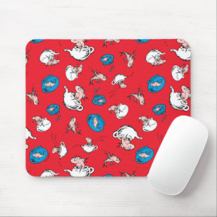 Cat In The Hat The Fish Red Pattern Mouse Pad