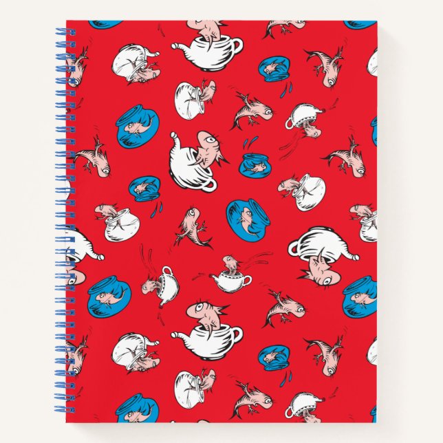Cat In The Hat | The Fish Red Pattern Notebook (Front)