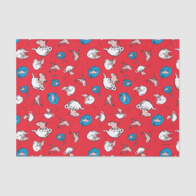 Cat In The Hat | The Fish Red Pattern Tissue Paper (Front)