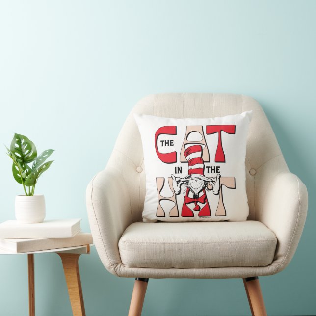 Cat In the Hat | The Silly Cat In The Hat Throw Pillow (Chair)
