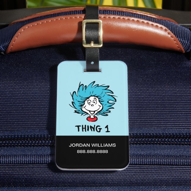 Cat in the Hat | Thing One Luggage Tag (Front Insitu 2)