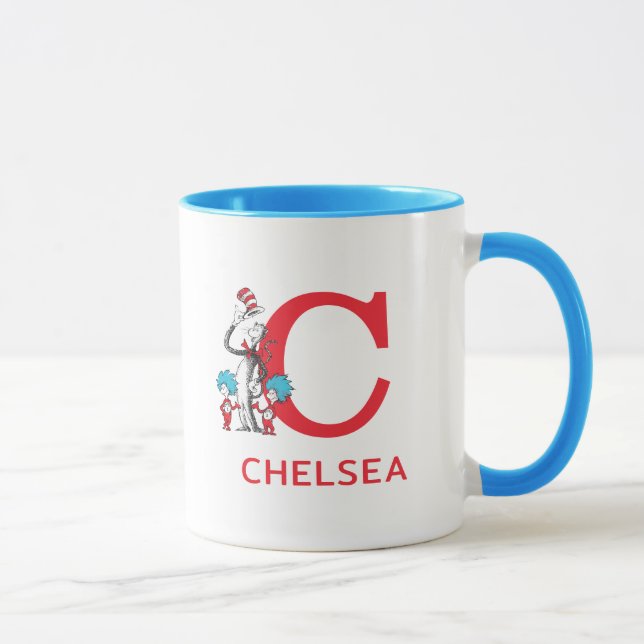 Cat in the Hat, Thing One Name & Monogram C Mug (Right)
