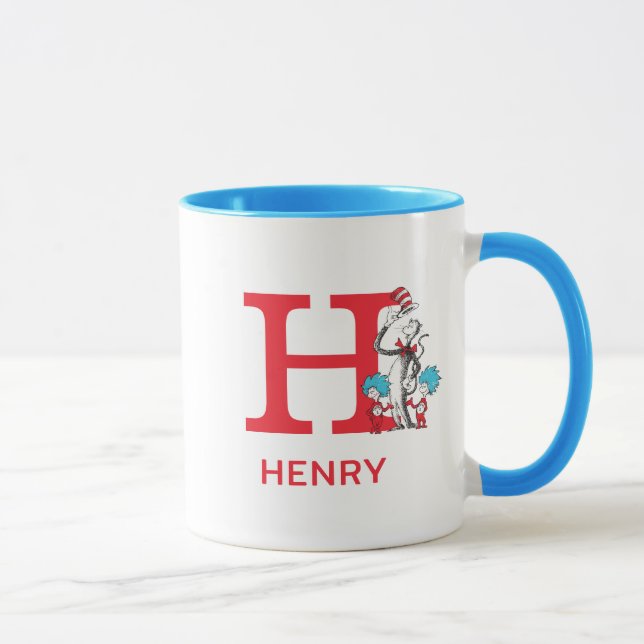 Cat in the Hat, Thing One Name & Monogram H Mug (Right)