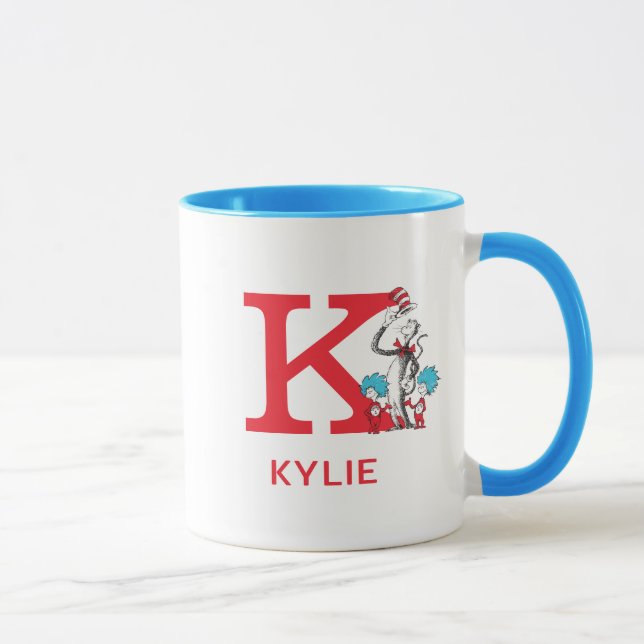 Cat in the Hat, Thing One Name & Monogram K Mug (Right)