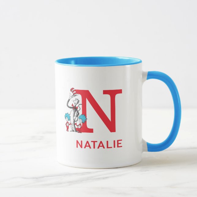 Cat in the Hat, Thing One Name & Monogram N Mug (Right)