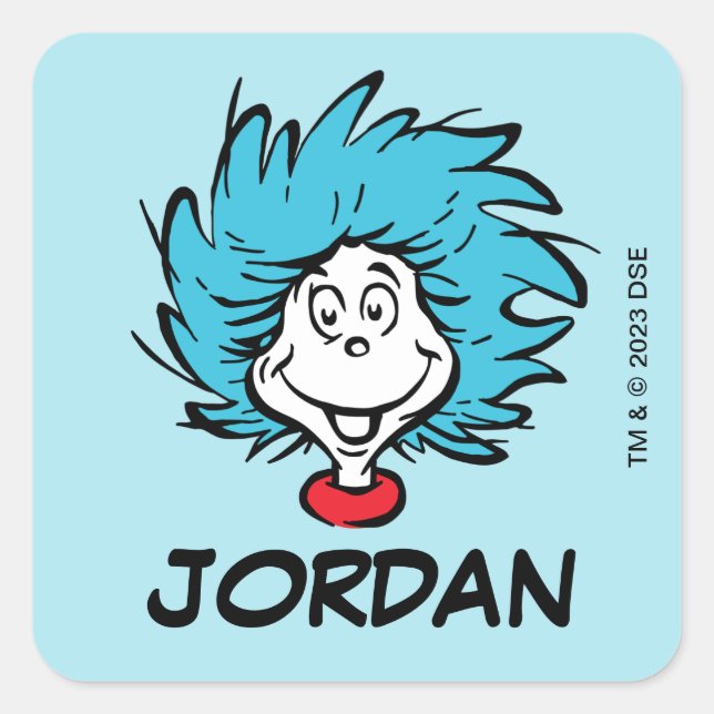 Cat in the Hat Thing One Thing Two - Custom Thing Square Sticker (Front)