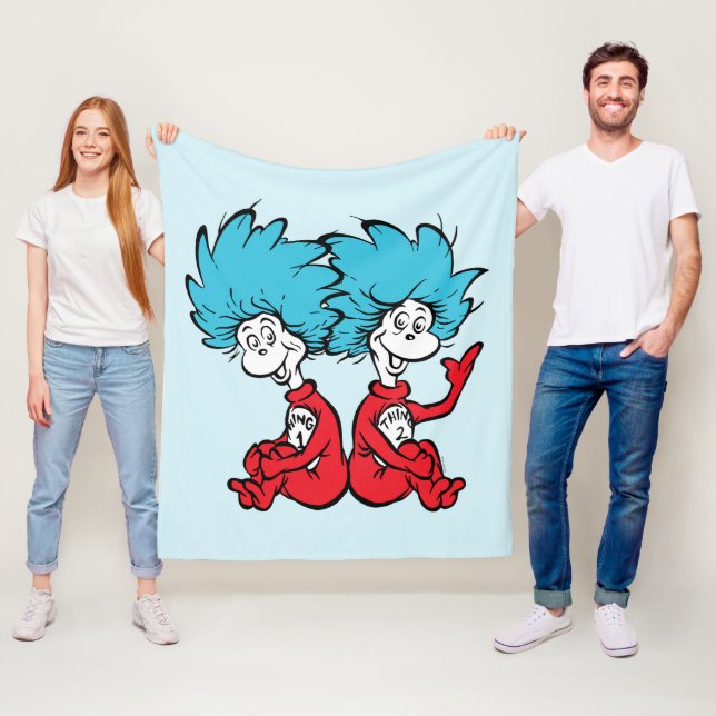 Cat in the Hat Thing One & Thing Two Fleece Blanket (In Situ)