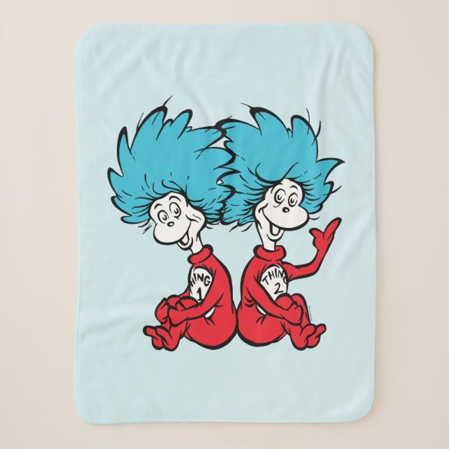 Cat in the Hat Thing One & Thing Two Sherpa Blanket (Front)