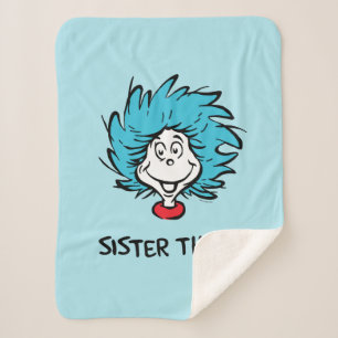 Cat in the Hat Thing One Thing Two - Sister Thing Sherpa Blanket